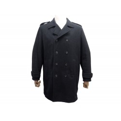 NEUF MANTEAU PRADA TAILLE 52 L EN LAINE NOIR VESTE BLACK WOOL JACKET COAT 2200€