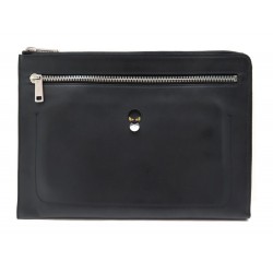 NEUF POCHETTE FENDI MONSTER 7M0243 EN CUIR NOIR SAC PC TABLETTE IPAD POUCH 980€