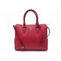 SAC A MAIN PRADA CUIR SAFFIANO ROUGE 