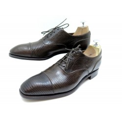 CHAUSSURES CARMINA SIMPSON 80197 RICHELIEU 9 43 CUIR DE LEZARD MARRON SHOES 625€