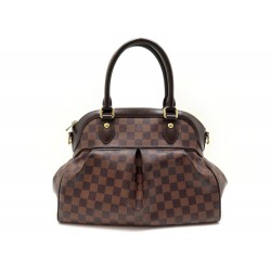 SAC A MAIN LOUIS VUITTON TREVI PM TOILE DAMIER EBENE BROWN CANVAS HAND BAG 1570€