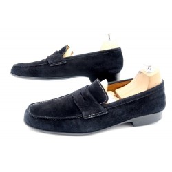 CHAUSSURES JM WESTON MOCASSIN 8E 42 LARGE VEAU VELOUR NOIR 