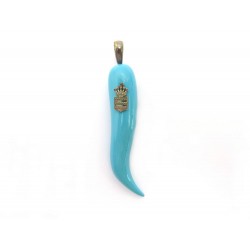 PENDENTIF DE GRISOGONO COLLIER 34 CM EN EMAIL BLEUE BLUE ENAMEL PENDANT