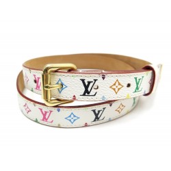 NEUF CEINTURE LOUIS VUITTON 80 CM EN TOILE MONOGRAM MULTICOLORE MURAKAMI BELT