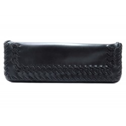 SAC A MAIN POCHETTE BOTTEGA VENETA CUIR NOIR NOIR