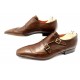 CHAUSSURES SANTONI 7714 SOULIERS A DOUBLE BOUCLE 10 IT 44.5 FR CUIR SHOES 720€