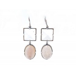 BOUCLES D'OREILLES BOTTEGA VENETA PENDANTES AGATE QUARTZ & ARGENT EARRINGS 315€