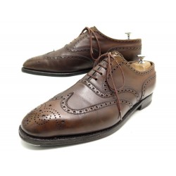 CHAUSSURES JM WESTON RICHELIEU 375 9.5E 43.5 BOUT FLEURI CUIR MARRON SHOES 750€