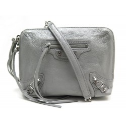 POCHETTE BALENCIAGA BANDOULIERE CUIR GRIS 