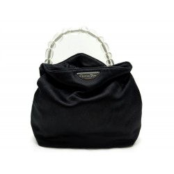 SAC A MAIN CHRISTIAN DIOR MALICE MINI SATIN NOIR 17CM POCHETTE BOURSE BAG 900€