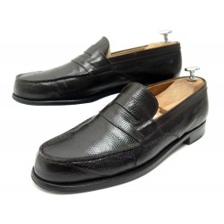 CHAUSSURES JM WESTON 180 MOCASSINS 7B 40.5 41 FIN CUIR LEZARD LOAFER SHOES 1650€