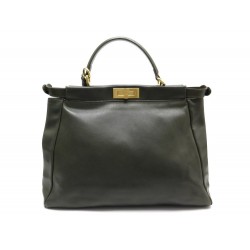 SAC A MAIN FENDI PEEKABOO L 8BN210 EN CUIR VERT OLIVE LEATHER HAND BAG 3600€