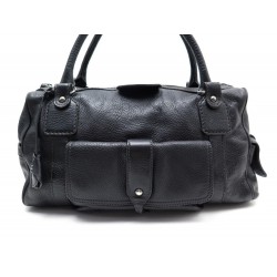 SAC A MAIN TOD'S PORTE EPAULE EN CUIR GRAINE NOIR BLACK LEATHER HANDBAG 1100€