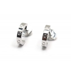 NEUF BOUCLES D'OREILLES CARTIER LOVE B8028900 OR BLANC WHITE GOLD EARRINGS 1900€