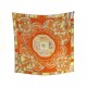 NEUF FOULARD HERMES WASHINGTON'S CARRIAGE CARRE GEANT SOIE ORANGE + BOITE 735€