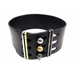 NEUF CEINTURE FENDI LARGE 8C0379 T75 EN CUIR NOIR NEW BLACK LEATHER BELT