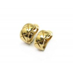 NEUF BOUCLES D OREILLES CHANEL COCO CRUSH MOTIF MATELASSE J11134 OR JAUNE 3100€