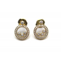 BOUCLE OREILLE CHOPARD HAPPY DIAMOND OR ET DIAMANTS 