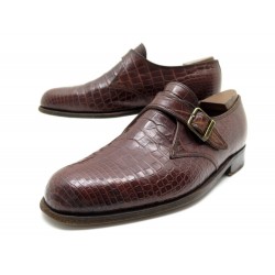 CHAUSSURES JM WESTON MOCASSINS A BOUCLE 531 9E 43 EN CUIR CROCODILE SHOES 3735€