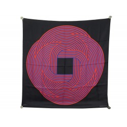 NEUF FOULARD HERMES MAILLONS JOEL STEIN EN SOIE NOIR NEW BLACK SILK SCARF 375€