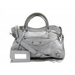 SAC A MAIN BALENCIAGA CITY VEAU VELOURS GRIS 