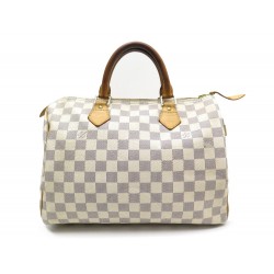 SAC A MAIN LOUIS VUITTON SPEEDY 30 N41370 TOILE DAMIER AZUR CANVAS HANDBAG 910€