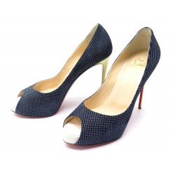 CHAUSSURES CHRISTIAN LOUBOUTIN NAVY NEW VERY PRIVE 39.5 ESCARPINS BLEU PUMP 840€