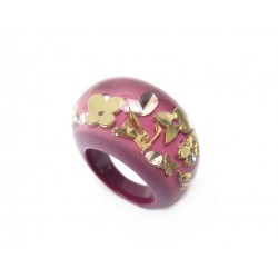 NEUF BAGUE LOUIS VUITTON INCLUSION MONOGRAM LV TAILLE 53 RESINE VIOLET RING 310€