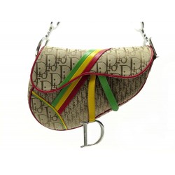 NEUF SAC A MAIN CHRISTIAN DIOR SADDLE RASTA TOILE OBLIQUE CANVAS HANDBAG 2730€