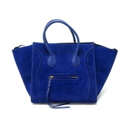 SAC A MAIN CELINE LUGGAGE PHANTOM MEDIUM DAIM BLEU 