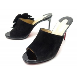 CHAUSSURES CHRISTIAN LOUBOUTIN SUBMULINE 100 39 MULES A TALONS DAIM NOIR 1015€