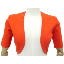 NEUF BOLERO MICHAEL KORS MANCHES COURTES 62AKG903 XS 34 LAINE ORANGE TOP 495€