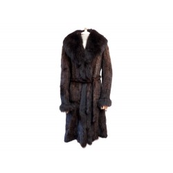 NEUF MANTEAU DE FOURRURE FEMME 38 M EN VISON TRICOTE MARRON BROWN FUR MINK COAT