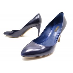 CHAUSSURES LOUIS VUITTON ESCARPINS 39 EN CUIR BLEU BLUE LEATHER PUMP SHOES 670€