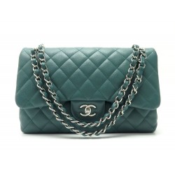 NEUF SAC A MAIN CHANEL TIMELESS JUMBO BANDOULIERE CAVIAR VERT LIMITEE BAG 6600€