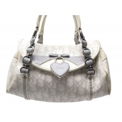 SAC A MAIN CHRISTIAN DIOR GIRLY EN TOILE OBLIQUE BEIGE CANVAS HANDBAG