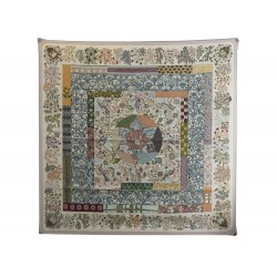 NEUF FOULARD HERMES PIQUE FLEURI DE PROVENCE PAR CHRISTINE HENRY SOIE TAUPE 375€