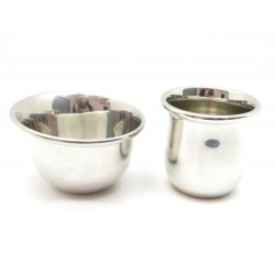 LOT TIMBALE + BOL HERMES MM SELLE EN ETAIN ARGENTE TIN SET OF TIMBAL BOWL 295€