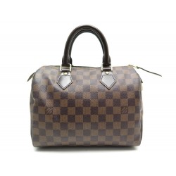 SAC A MAIN LOUIS VUITTON SPEEDY 25 N41365 TOILE DAMIER EBENE CUIR HAND BAG 895€