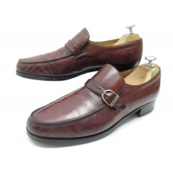 CHAUSSURES JM WESTON 8D 42 MOCASSINS A BOUCLE CUIR BORDEAUX LOAFERS SHOES 690€