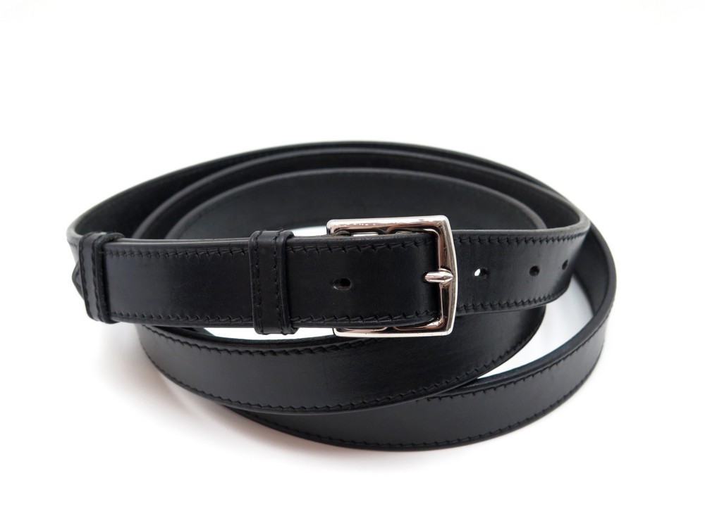 ceinture hermes etriviere double tour 80 en cuir noir