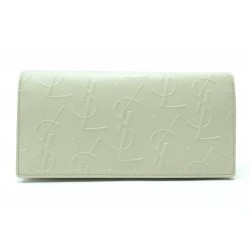 VINTAGE NEUF PORTEFEUILLE YVES SAINT LAURENT CUIR MONOGRAMME LOGO WALLET 485€