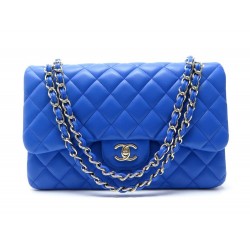 NEUF SAC A MAIN CHANEL TIMELESS CLASSIQUE CUIR MATELASSE BLEU 