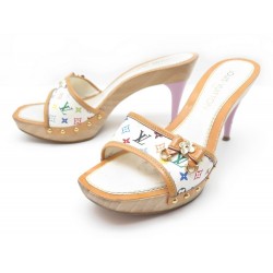 CHAUSSURES LOUIS VUITTON SANDALES 36,5 TOILE MONOGRAM MULTICOLORE MURAKAMI