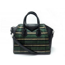 SAC A MAIN GIVENCHY ANTIGONA GM EN CUIR PYTHON NOIR VERT LEATHER HANDBAG 2190€