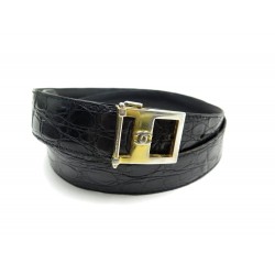 CEINTURE CHANEL CROCO NOIR T100 