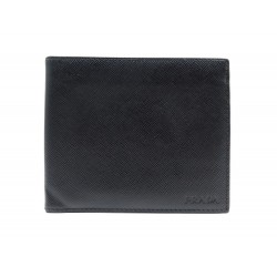 NEUF PORTEFEUILLE PRADA 2MO513 EN CUIR SAFFIANO NOIR BLACK LEATHER WALLET 360€