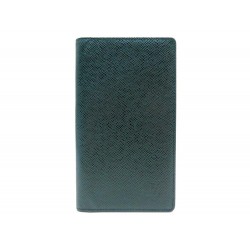 PORTE AGENDA LOUIS VUITTON COUVERTURE DE POCHE EN CUIR TAIGA GRAINE VERT 205€