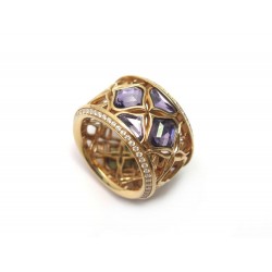 NEUF BAGUE CHOPARD IMPERIALE OR ROSE DIAMANTS AMETHYSTE 