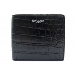 NEUF PORTEFEUILLE SAINT LAURENT CUIR FACON CROCO 